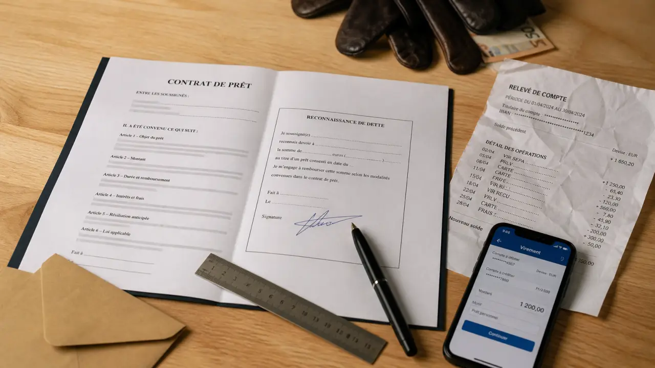 Pret par des particuliers : contrat de prêt signé et reconnaissance de dette