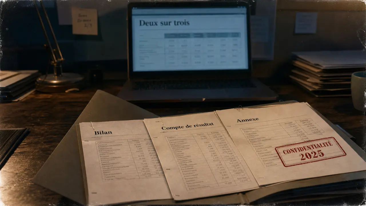 Seuils confidentialité des comptes 2025 : dossier comptable confidentiel au greffe