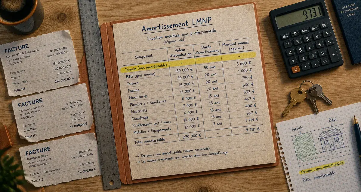 calcul amortissement lmnp : séparation terrain et bâti