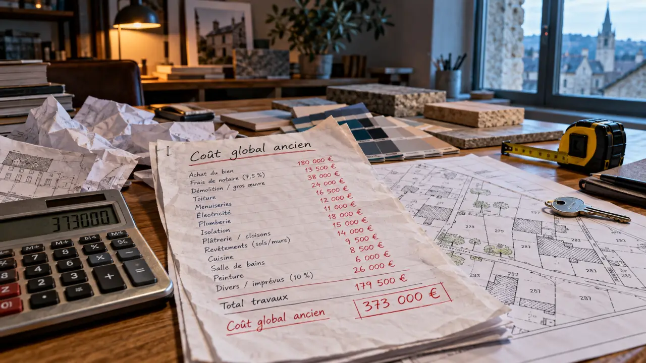 Investissement immobilier ancien : calcul du coût global et décote