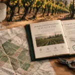 scpi viticole : dossier viticole, parcelles de vignes et bouteille de vin